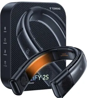 X004ijvg7b Torras Coolify 2s Smart 3-in-1 Neck Air Conditioner Space Black