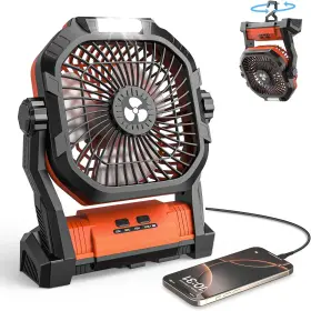 P20-fan Tranmix Camping Fan 27000mah With Led Lantern - Cordless Portable Medium Orange