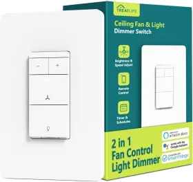 Treatlife 795890921008 Smart Ceiling Fan Control And Dimmer Light Switch Neutral Wire