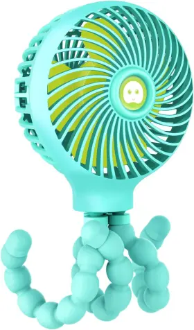 Trelc 787446990880 Mini Handheld Stroller Fan Personal Portable Baby 2000 Mah Green