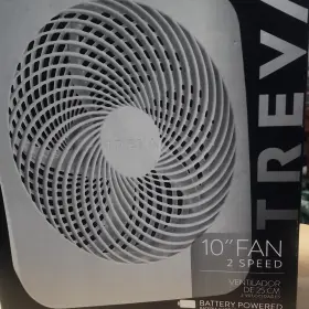17224fw Treva 10 Inch Battery Powered 2 Speed Portable Fan White Model
