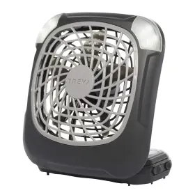 Treva 755247203799 5 Inch Battery Powered Fan With Led Lights Portable Desk 2 Cooling Speeds