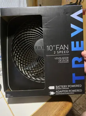 Treva 755247204550 10 Inch Fan 2 Speed Battery Or Adapter Powered New In The Box