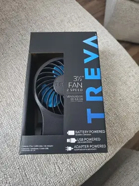 Fd35021 Treva By O2cool 3.5-inch Portable Fan / 2-speed Battery Or Usb # Color Black
