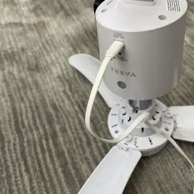 Fc17b03a Treva White Portable Rechargeable Light Remote Control Fan #2