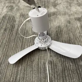 Fc17b03a Treva White Portable Rechargeable Light Remote Control Fan