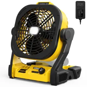 Fs-dw-1 Trexeen Battery Operated Fan For Dewalt 20v Max Portable With Ac Adapter