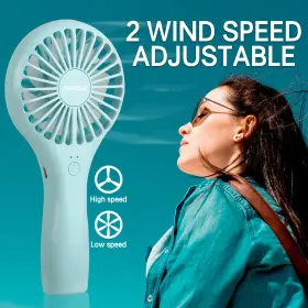 Tripole 445002632690 Mini Portable Fans Bundle Blue Handheld Fan White Personal Lash #3
