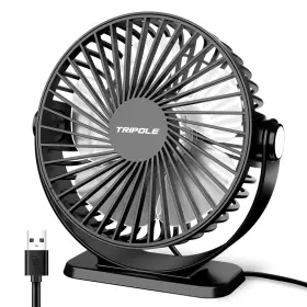 360rota Tripole 655160631559 Small Desk Fan Usb Powered Portable 3 Speeds Strong Airflow Mini