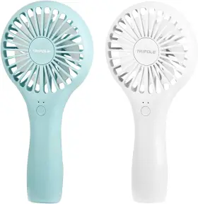 Tripole 744110506037 Mini Portable Fans Bundle Blue Handheld Fan White Personal Lash
