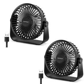 Tripole 976004530628 Usb Desk Fan 4.5 Inches Portable Mini Powerful 3 Speeds Wind Personal Des
