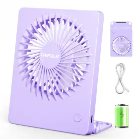 Tripole 976004530697 Mini Portable Desk Fan Rechargeable Ultra Quiet Small 4.5 Inch Pe
