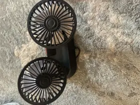 Dc201 Tripole Car Fan Portable Dual Head Electric Vehicle Mounted Usb 300 Degree Rotat