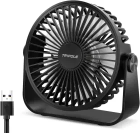 Kw36 Tripole Usb Desk Fan 4.5 Inches Portable Mini Powerful 3 Small Black