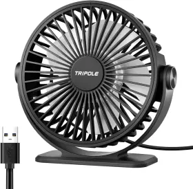 Kw37 Tripole Desk Fan Usb Powered Small Portable 3 Speeds Mini Black