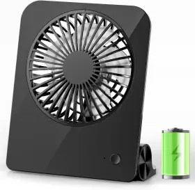 Kw39 Tripole Desk Fan Small Portable 2000 Mah Rechargeable Battery Mini Black