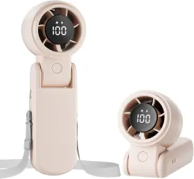 Kw41 Tripole Portable Handheld Turbo Fan With Led Display 4000mah Beige