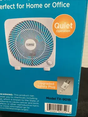 To-901b Trueliving 9-inch Box Fan 3-speed Model To-90 Lb Spring Cool Summer
