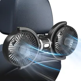 Trustnice 740030396734 Usb Car Fan For Backseat Kids Dual Head Seat Independentl