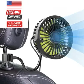 Cf-888 Trustnice Usb Car Fan For Backseat Kids 3 Speeds Strong Wind Black And Green