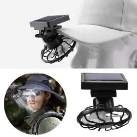 Fp9040565bk Tsuinz Mini Portable Solar Powered Fan Stroller Mountable Wide Brim Hat