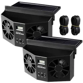 Tujoe Sew-tujoe-1530 2 Pack Solar Powered Car Exhaust Fan 3 Fans Window 4500 Rpm Air Ven