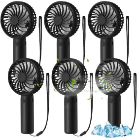 Sew-tujoe-1670 Tujoe 6 Pcs Mini Powerful Handheld Fan 3 Speed Personal Small Portable Rechar