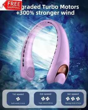 Tunise 313031213227 Neck Fan Personal With Led Display Usb-c Rechargeable 5200mah-battery 3 #2