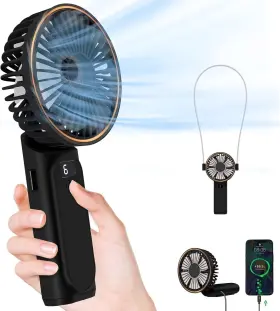 Tunise 711181742589 Portable Handheld Fan Rechargeable 4000mah 180 Adjustable 6 Sp