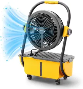 Ms12 Turbro Cordless Misting Fan 19 200mah Rechargeable Battery Portable Floor