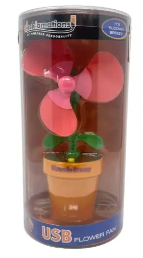 Jb069 Twos Company Retro Desktop Usb Flower Fan Desklamations Bloomin Breezy