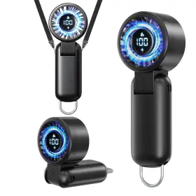F2605 U Uzopi Portable Handheld Turbo Fan - Foldable Personal With Led Display 5 Speeds