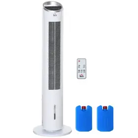 Us02-824034v81 Uirio Portable Oscillation Standing Floor Fan With Ice Box Humidifier And Remote White