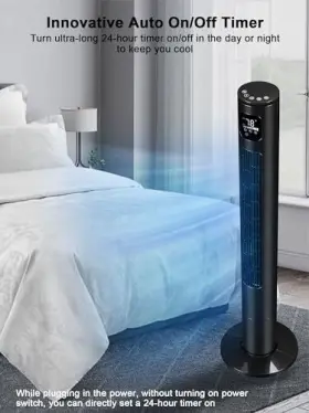 Uthfy 774882247456 46 Inch Tower Fan With Remote 24ft/s For Bedroom 24 H Timer 80 Oscill #2