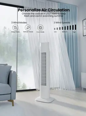 803b-w Uthfy 31 Inch Electric Tower Fan That Blow Cold Air Quiet Cooling With Oscil #3