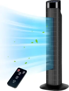 Hy-tf-803b Uthfy 31 Inch Tower Fan For Bedroom 120 Oscillating Quiet Standing Bladeless F