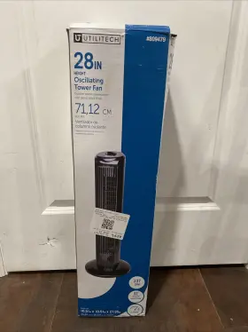 0809479 Utilitech 28-in 3-speed Indoor Oscillating Tower Fan 237 Cfm Model #fz-8a