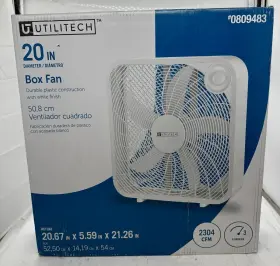 Utilitech 810004817449 New Open Box 20-in 3-speed Indoor Fan White