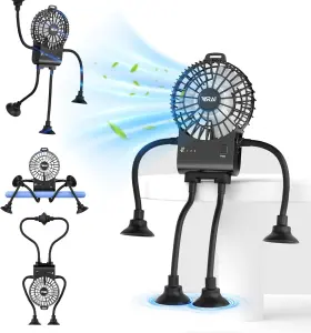 X004m3ht33 Varai Freestyle Small Robot Fan Fun Desk With Suckers Rechargeable. Black