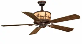 Fn56305bbz Vaxcel Yellowstone 4-light Ceiling Fan In Rustic Style 18 Inches Tall