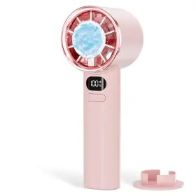 Vcycal 717690263133 Portable Handheld Fan With Ice Cooling Fast Cool To Mini Grey Pink