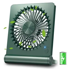 Veakson 669936718801 Small Portable Desk Fan Usb&battery Operated 3 Speeds 3000mah Rechargeable Trave