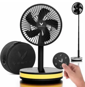 Venty 313040046045 Portable Fan Wireless Battery Operated 4 Speeds Led Lighting