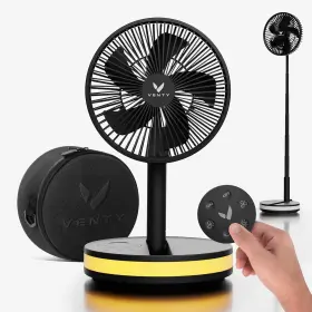 Venty 313113788728 Portable Fan - Wireless Battery Operated 4 Speeds Led Lighting C