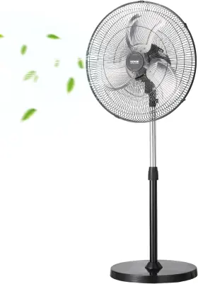 Vevor 197988126300 Industrial Pedestal Fan 18 Inch 90-degree Oscillating Height Adjusta