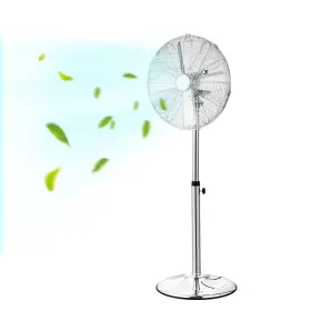 Vevor 197988129677 16 Inch Industrial Pedestal Fan 3speed Oscillating Height Adjustable Silver