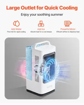 Vevor 197988838739 Portable Air Conditioner 4-in-1 Evaporative Cooler 1700ml Water Tank 865