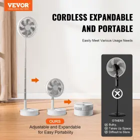 Cdfs8ycsssf0uqn12v9 Vevor 8 Inch Foldable Oscillating Standing Fan With Remote Control 4 Speed Adju