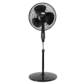 Vie Air 445025823877 16 Inch 3 Speed Oscillating Pedestal Fan With Remote Control In Black