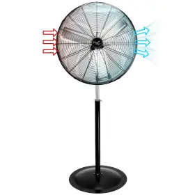 Vie Air 840191207631 30 Inch Industrial Heavy Duty Pedestal Oscillating Metal Stand Fan